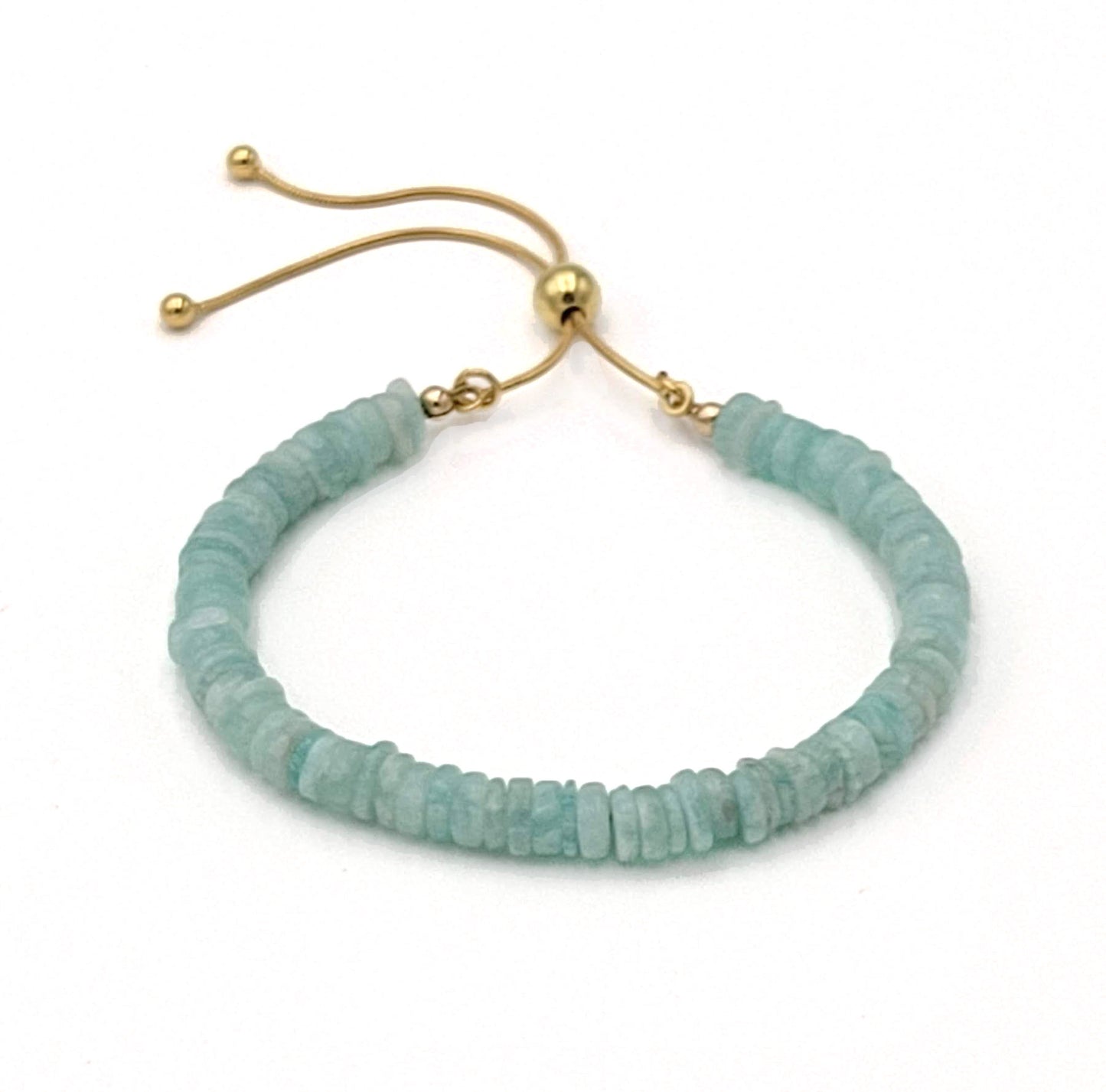 Natural Gemstone Heishi Bracelet Amazonite
