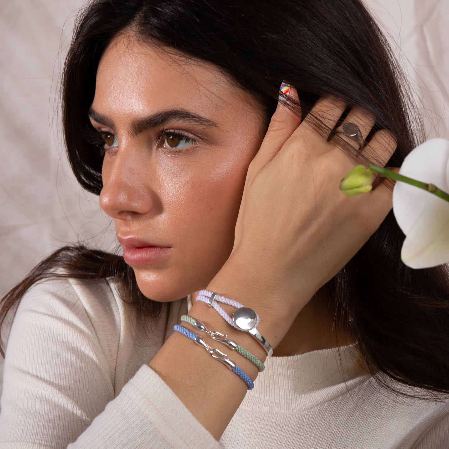 Anchor Half Cuff Silver