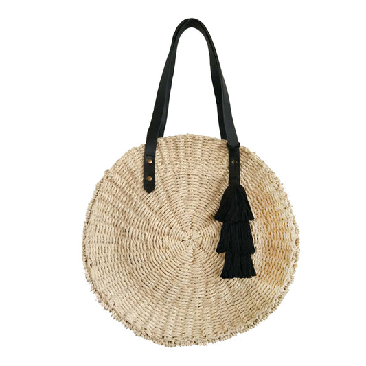Round Tote Natural / Black